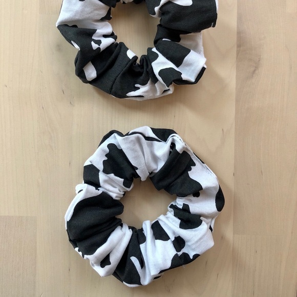 Cow Print Cotton Scrunchie Hair Tie DIY Handmade - Picture 2 of 2